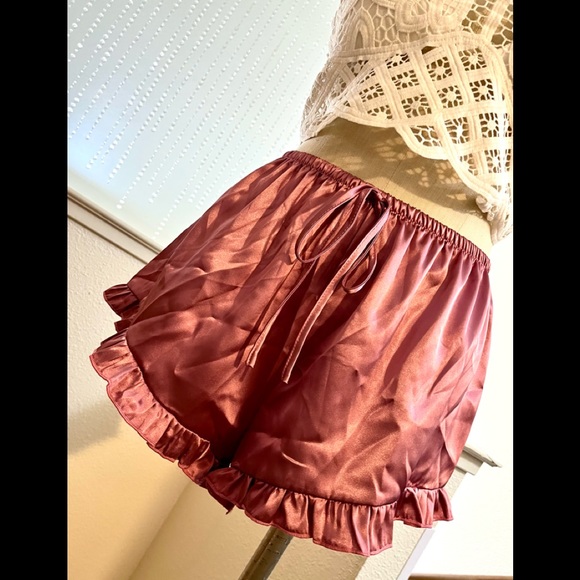 NWT Satin Soft Sexy Pink Purple Shorts - Picture 4 of 10
